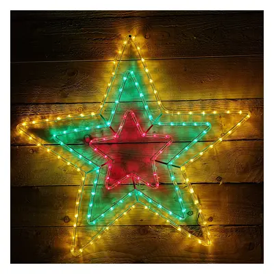 80cm Multicoloured LED Star Ropelight Christmas Decoration