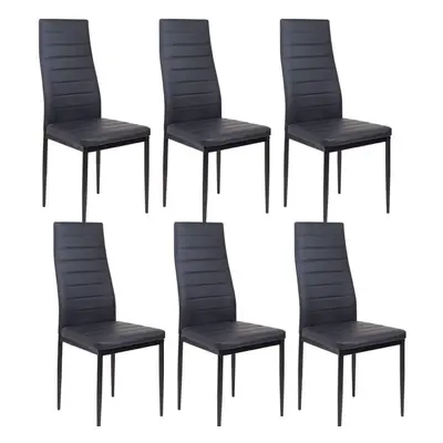 KOSY KOALA X6 BLACK FAUX LEATHER CHAIRS KITCHEN DINING CHAIRS