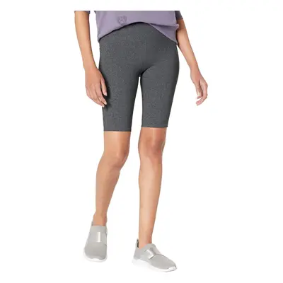 Skechers womens Go Walk High Waisted 10"" Bike Shorts Heathered Gray