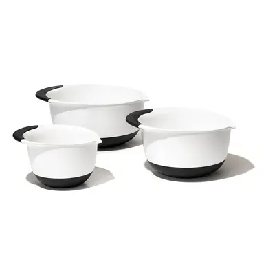 OXO good grips 3- Piece Plastic Mixing Bowl Set, ml,WhiteBlack