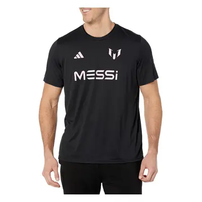 adidas Men's Messi Wordmark Short Sleeve T-Shirt Core Black