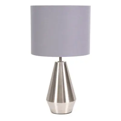 ValueLights Jax Grey & Inner Chrome Dimmable Touch Table Lamp & LED