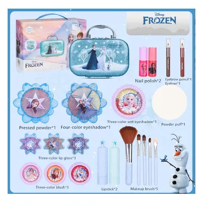 27Pcs Princess Elsa Washable Makeup Kit for Girls Kids Toy Frozen Makeup Set for Years Old Girls