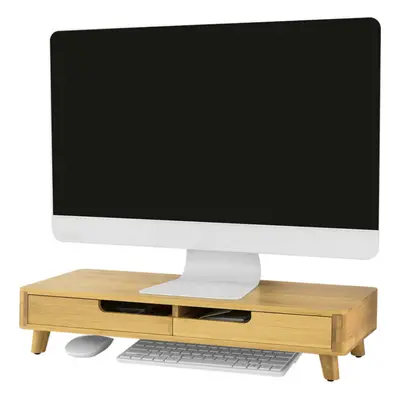 SoBuyÂ® BBF06-N, Drawers Bamboo Monitor Stand Riser Desk Organizer