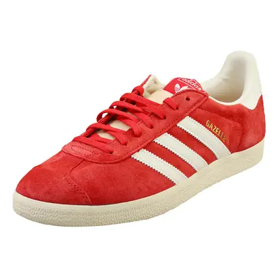 (9.5) adidas Gazelle Mens Fashion Trainers in Red White