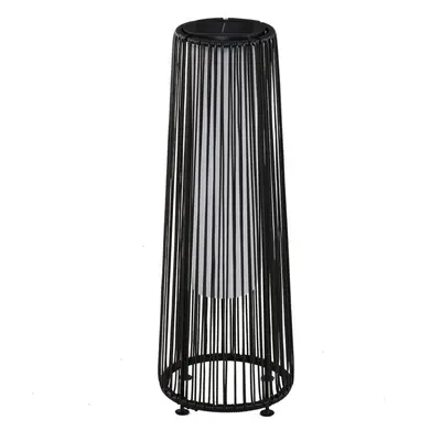 Outsunny Garden Solar Lights Woven Wicker Lantern Auto On/Off Black