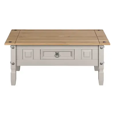 Corona Coffee Table Grey Pine Drawer Occasional Lamp