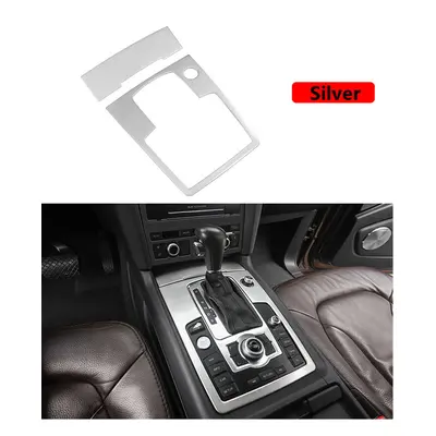 (gear Silver) Car Console CD Panel Decoration Gearshift Frame Cover Trim For Audi Q7