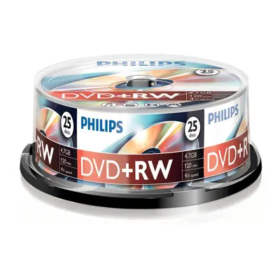 DVD+RW Blanks (4.7 GB Data/120 Minutes Video, 1-4x Speed Recording, Spindle)