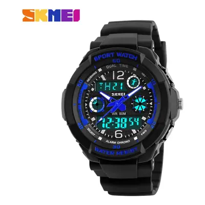 (1060Blue Kids) Kids Shockproof Waterproof Digital Watch Outdoor Boy Sport