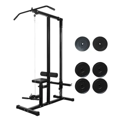 vidaXL Power Tower with Weight Plates 40kg Home Training Pull-up Dip Station