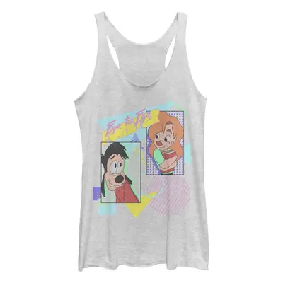 Disney Goofy Movie Eye 80's Women's Racerback Tank Top White Heather