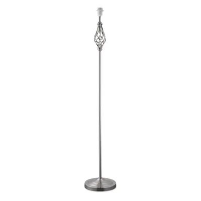 Queenswood Satin Silver Barley Twist Floor Lamp - Base Only