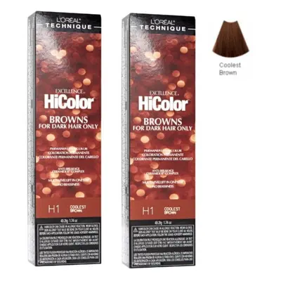 (H1 - Pack of 2) L'Oreal HiColor H1 Coolest Brown For Dark Hair