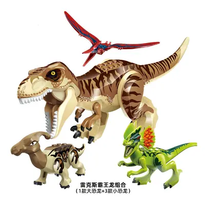 (Style G 4pcs) 4pcs Large Dinosaur Figure Big Size Indominus T Rex Blocks Lego Toys