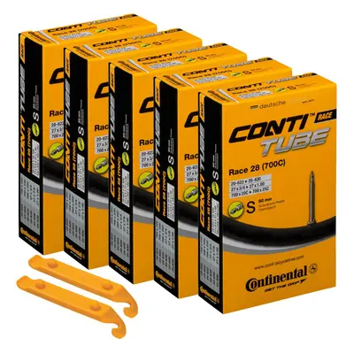 Continental Bicycle Tubes Race 700x20-25 S60 Presta Valve 60mm Bike Tube Super Value Bundle (Pac