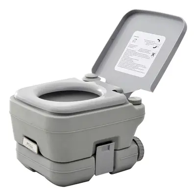 HOMCOM 10L Portable Travel Toilet Outdoor Camping with Detachable Tanks Grey