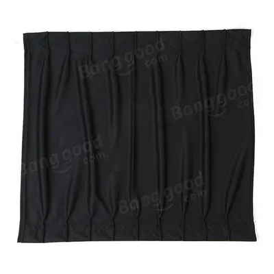 (Black) Simple Car Cotton Curtains Window Sunshade Sun Protection 2X 50*47cm