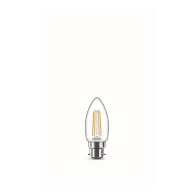 Philips LED Premium Classic Clear Glass Candle Filament Light Bulb [B22 Bayonet Cap] Warm White 