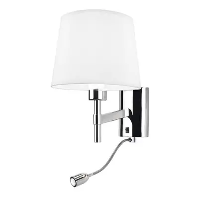 Leds-C4 Bristol - LED Light Indoor Wall Light Chrome with Reading Lamp, E27