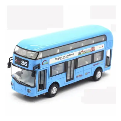 (Blue) Sound Light Double-Decker Tour London Bus Car Toy