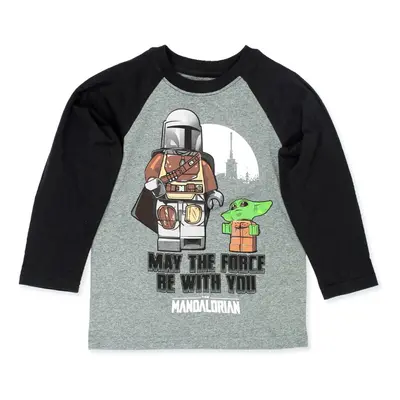 LEGO Star Wars The Mandalorian Boys Long Sleeve TShirt Tee Gray