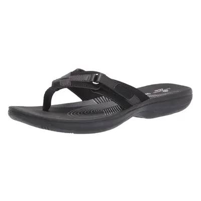 Clarks Womens Breeze Sea FlipFlop All Black M