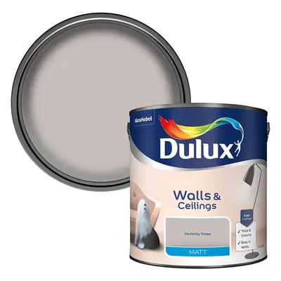 Dulux Matt Emulsion Paint For Walls And Ceilings - Perfectly Taupe 2.5L