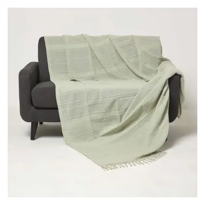 (Sage, x cm) Kashi Cotton Throw with Tassels