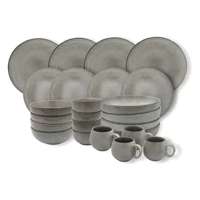 Cooks Professional Stoneware Dinner Set Nordic Kitchen Crockery Plate Bowl Mug Dishes Piece Grey