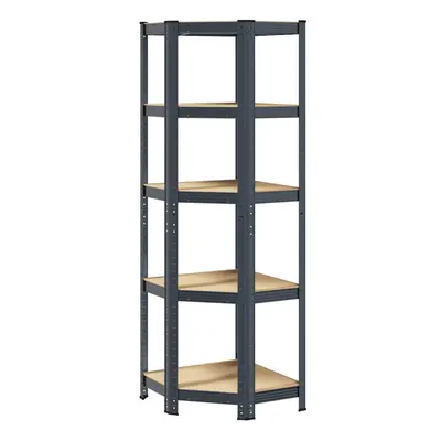 vidaXL 5-Layer Corner Shelf Anthracite Steel&Engineered Wood garage shelving