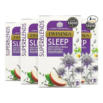 Twinings Superblends Sleep Tea - Spiced Apple & Vanilla Herbal Tea Infusion with Camomile & Pass