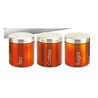 Airtight Tea Sugar and Coffee Storage Canisters Jars Orange