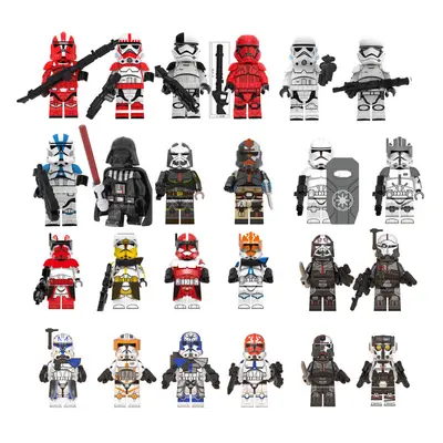 (Style G 24pcs) Star Wars Clone Trooper Cody Rex Commander Fit Lego Minifigures