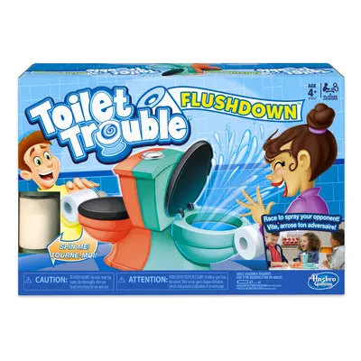 Hasbro Gaming Toilet Trouble Flushdown Kids Game Water Spray Ages 4+