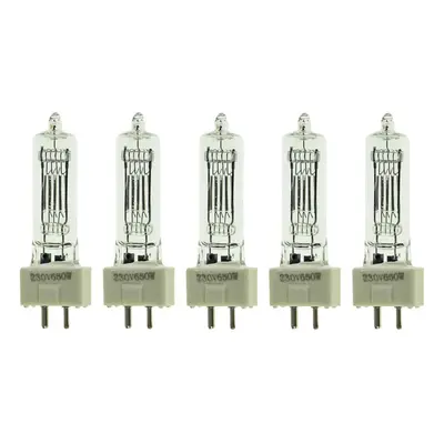 5x 650W Fresnel Tungsten Halogen Bulb - GY9.5 Fitting