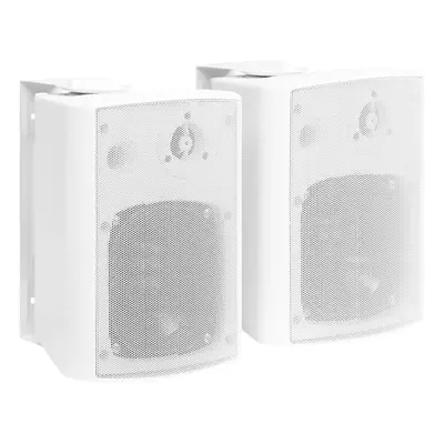 vidaXL 2x Wall-mounted Stereo Speakers White Indoor Outdoor 100W Loudspeaker