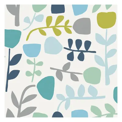 (Teal) Juni Tulip Wallpaper Fine Decor