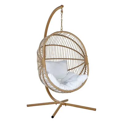 Hanging Chair with Stand ACRI PE Rattan Beige