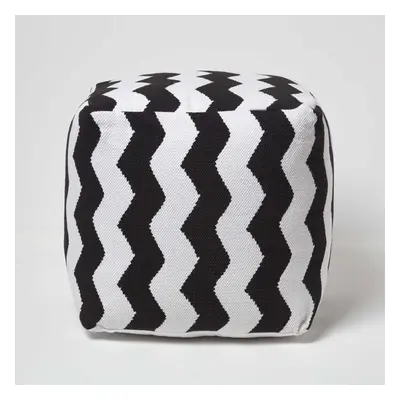 (40 x x cm) Black and White Chevron Style Bean Footstool