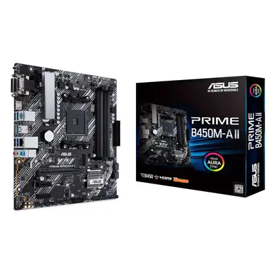 ASUS PRIME B450M-A II, AMD AM4, MATX, 128GB DDR4, 4DIMM, HDMI, DVI, D-SUB, PCIE