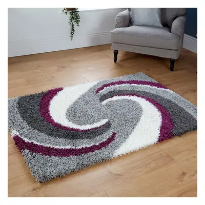 (120x170cm) Quality Large Modern Grey Silver Purple Shaggy Rugs