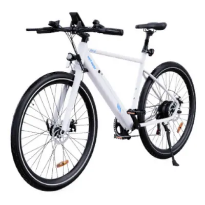 (White) BK19 E-Bike, Electric Bike, 26" Ebikes, up 90KM Hybrid Bike