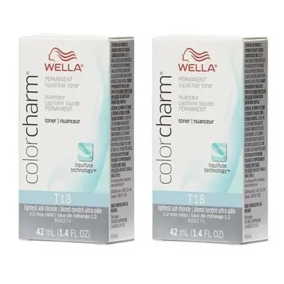 (T18 + T18) Wella Color Charm T18 Lightest Ash Blonde Hair Toner