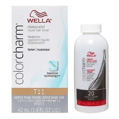 (T11+Developer (vol.20)) Wella Colour Charm Liquid Colour Toner 42ml