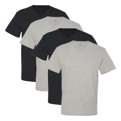 Fruit of the Loom Men's Pack V-Neck T-Shirt Black/Gray Medium