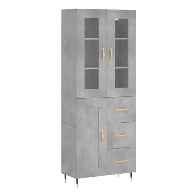 (concrete grey, wood door drawers) vidaXL Highboard Sideboard Tall Storage Cabinet Side Cabinet 