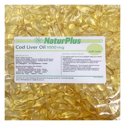 Cod Liver Oil Capsules 1000mg, Capsules, High Strength, Omega 3