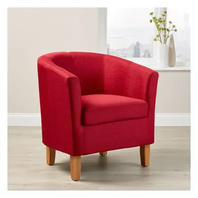 Home Source Bedford Tub Accent Chair Red Fabric