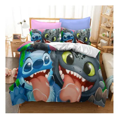 (Pattern 05, Double) Lilo Stitch Bedding Single Double Duvet Cover Set